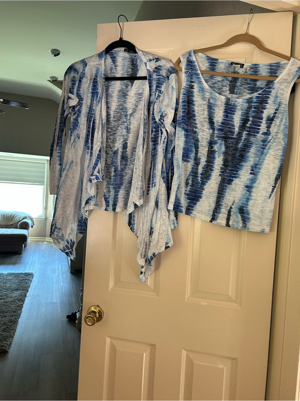 Tie-Dye Set. High-low Cardigan with matching tank.